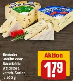 REWE Bergader Bonifaz oder Bavaria blu Angebot
