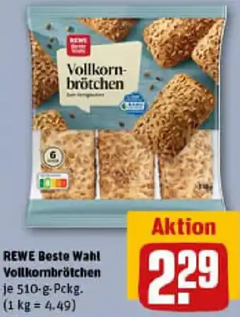 REWE REWE Beste Wahl Vollkornbrötchen Angebot