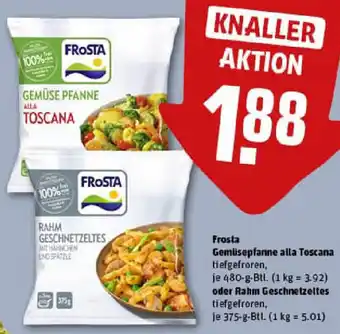 REWE Frosta Gemüsepfanne alla Toscana oder Rahm Geschnetzeltes Angebot
