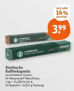 tegut Starbucks house blend kaffeekapseln Angebot