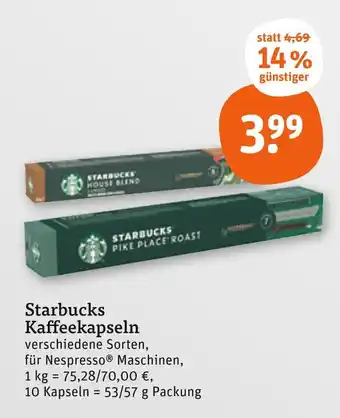 tegut Starbucks house blend kaffeekapseln Angebot