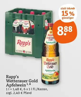 tegut Rapp's wetterauer gold apfelwein Angebot