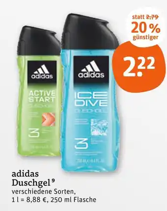 tegut Adidas active start duschgel Angebot