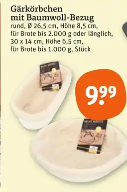 tegut Gärkörbchen mit baumwoll-bezug rund Angebot