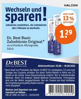 tegut Dr. best basic zahnbürste original Angebot