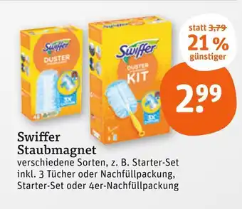 tegut Swiffer staubmagnet starter-set inkl. 3 tücher Angebot