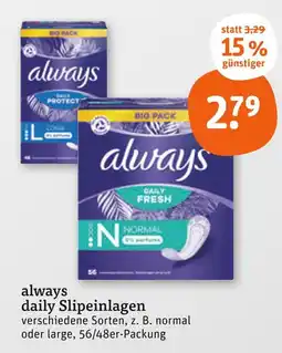 tegut Always daily slipeinlagen normal Angebot