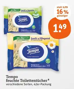 tegut Tempo sanft & sensitiv feuchte toilettentücher Angebot