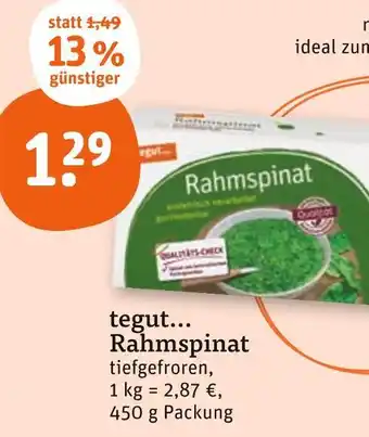 tegut Tegut... rahmspinat Angebot