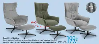 Trends Möbel Sessel drop damla, bezug webstoff hellgrau Angebot