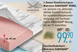 Trends Möbel Sansibar living 7-zonen-komfortschaum-matratze nora Angebot