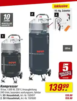 toom Baumarkt Rowi kompresor 30 l kesselinhalt Angebot