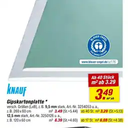 toom Baumarkt Knauf gipskartonplatte 9,5 mm Angebot