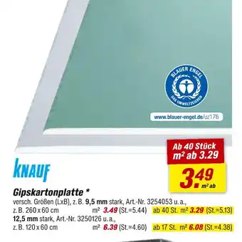 toom Baumarkt Knauf gipskartonplatte 9,5 mm Angebot