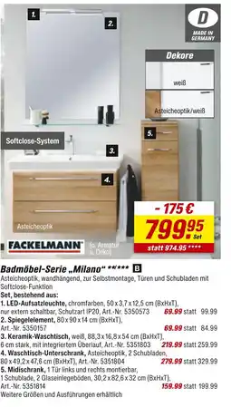 toom Baumarkt Fackelmann badmöbel-serie „milano“ Angebot