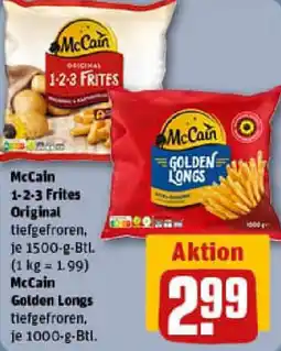 REWE McCain 1-2-3 Frites Original oder McCain Golden Longs Angebot