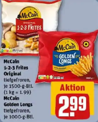 REWE McCain 1-2-3 Frites Original oder McCain Golden Longs Angebot