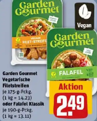 REWE Garden Gourmet Vegetarische Filetstreifen oder Falafel Klassik Angebot