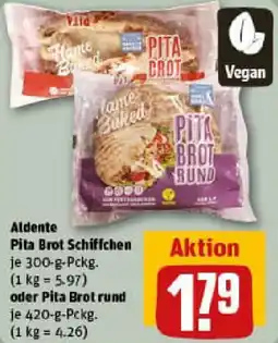 REWE Aldente Pita Brot Schiffchen oder Pita Brot rund Angebot