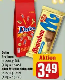 REWE Daim Pralinen oder Milchschokolade Angebot