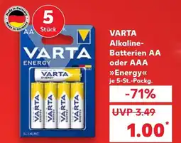 Kaufland VARTA Alkaline- Batterien AA oder AAA Energy Angebot