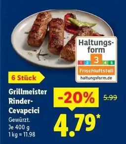 Lidl Grillmeister Rinder- Cevapcici Angebot