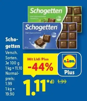 Lidl Schogetten Angebot