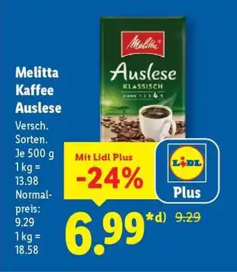 Lidl Melitta Kaffee Auslese Angebot