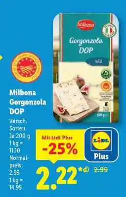 Lidl Milbona Gorgonzola DOP Angebot