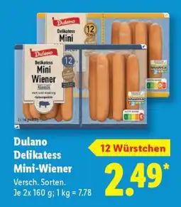 Lidl Dulano Delikatess Mini-Wiener Angebot
