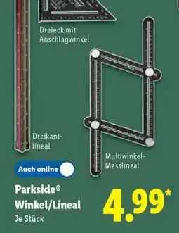 Lidl Parkside Winkel/Lineal Angebot