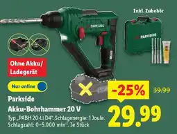 Lidl Parkside Akku-Bohrhammer 20 V Angebot