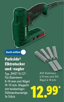 Lidl Parkside Elktrotacker und -nagler Angebot