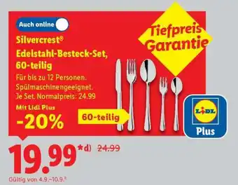 Lidl Silvercrest Edelstahl-Besteck-Set, 60-teilig Angebot