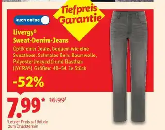 Lidl LIVERGY Sweat-Denim-Jeans Angebot