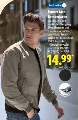 Lidl Esmara Men Bomberjacke Angebot