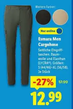 Lidl Esmara Men Cargohose Angebot