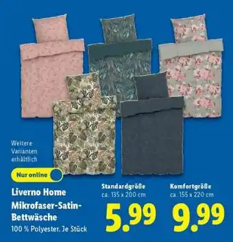 Lidl Liverno Home Mikrofaser-Satin-Bettwäsche Angebot