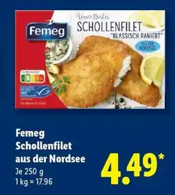 Lidl Femeg Schollenfilet aus der Nordsee Angebot