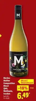 Lidl Markus Molitor Composition Mosel QbA, Weißwein, trocken Angebot