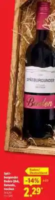 Lidl Spätburgunder Baden QbA, Rotwein, trocken Angebot