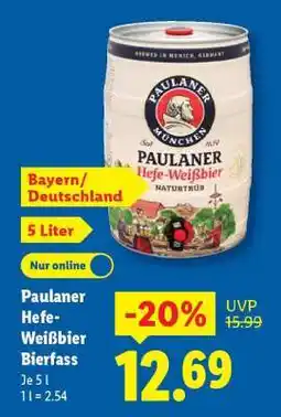 Lidl Paulaner Hefe-Weißbier Bierfass Angebot