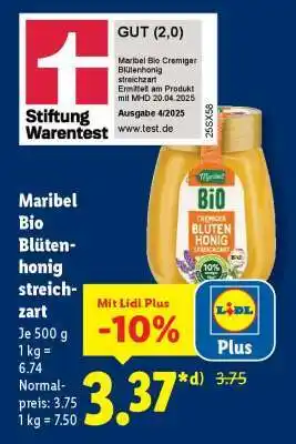 Lidl Maribel Bio Blütenhonig streichzart Angebot