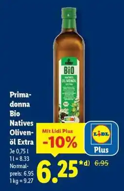 Lidl Primadonna Bio Natives Olivenöl Extra Angebot