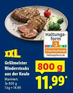 Lidl Grillmeister Rindersteaks aus der Keule Angebot