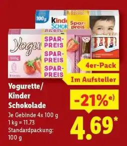 Lidl Yogurette/ Kinder Schokolade Angebot