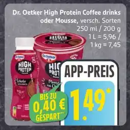 Edeka Dr. Oetker High Protein Coffee drinks oder Mousse Angebot