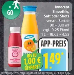 Edeka Innocent Smoothie, Saft oder Shots Angebot