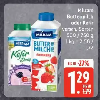 Edeka Milram Buttermilch oder Kefir Angebot