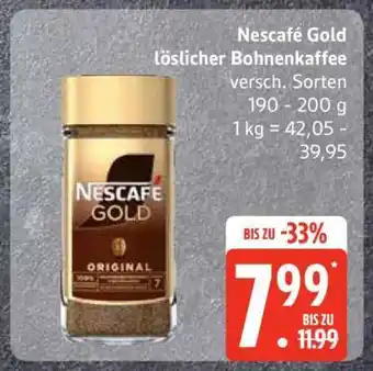 Edeka Nescafé Gold löslicher Bohnenkaffee Angebot